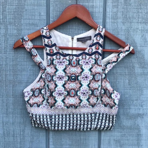 Kendall & Kylie 🌵 Embellished Boho Print Crop Top - Picture 2 of 8